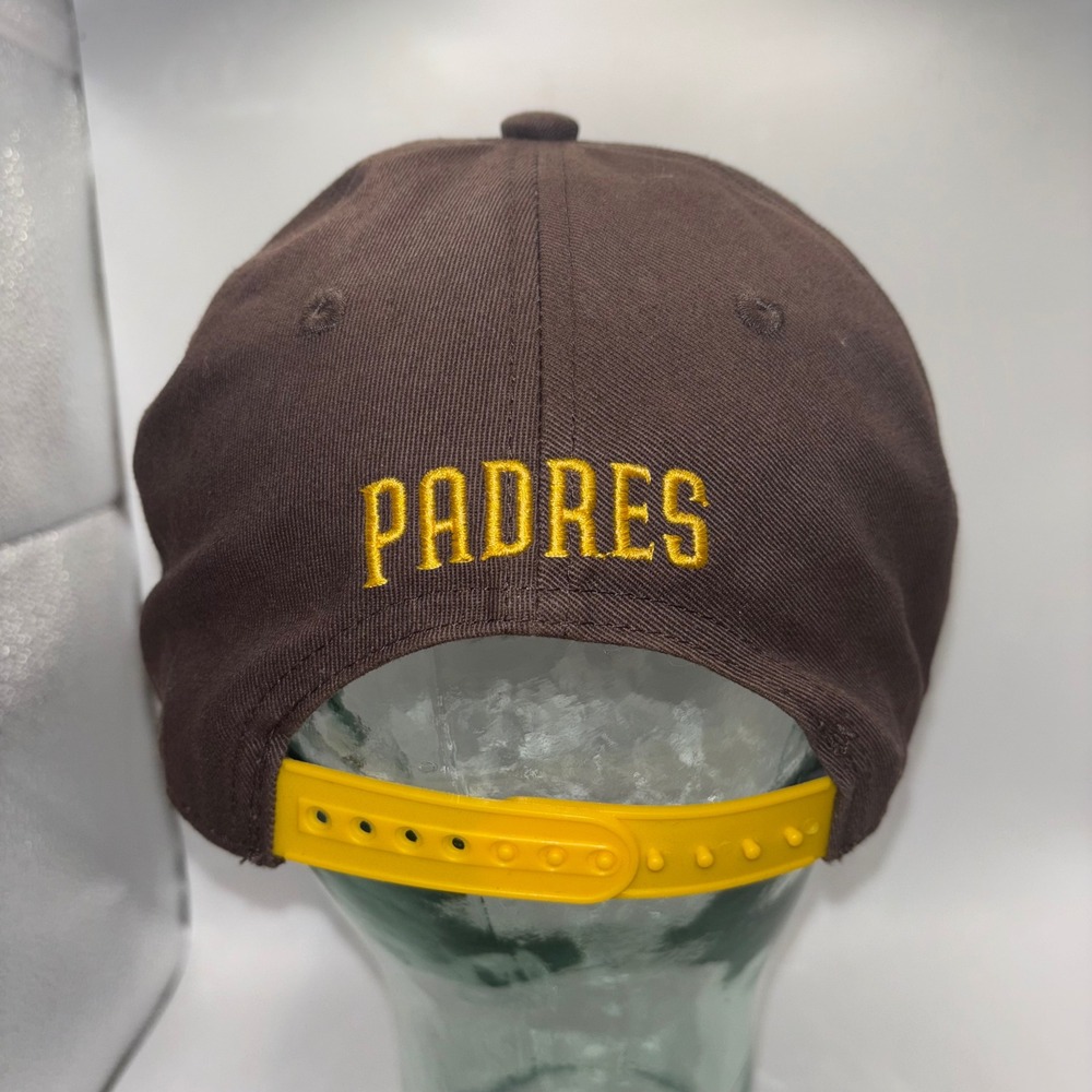 Vtg Melonwear San Diego Padres Swinging Friar Snapback Hat Brown Yellow MLB Cap - Picture 4 of 8